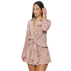 Two Piece Pleated Shorts Set