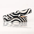 Chic Zebra Print Belt With Rectangular Alloy Buckle Imitation Leather