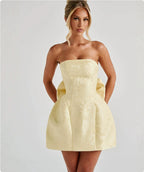 Women's Tube Top A-Line Dress with Big Bow