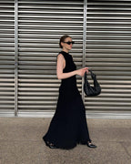 Tassel Sleeveless Maxi Dress In Cotton