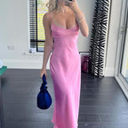 Women Camis Satin Long Elegant Sleeveless Slip Sexy Backless Dresses