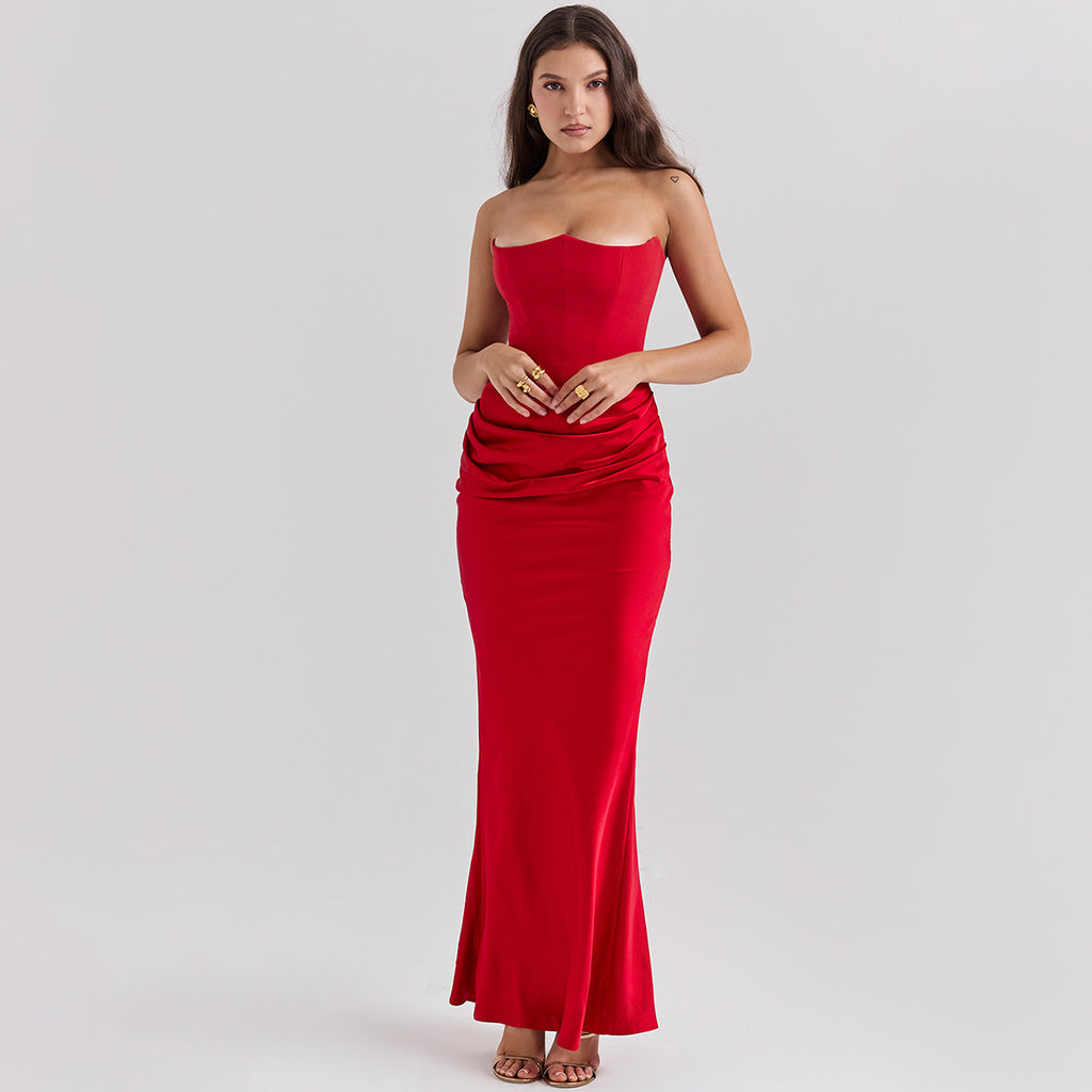 Slim Tube Top Long Sexy Fashion Bandeau Backless Party Evening Dresses