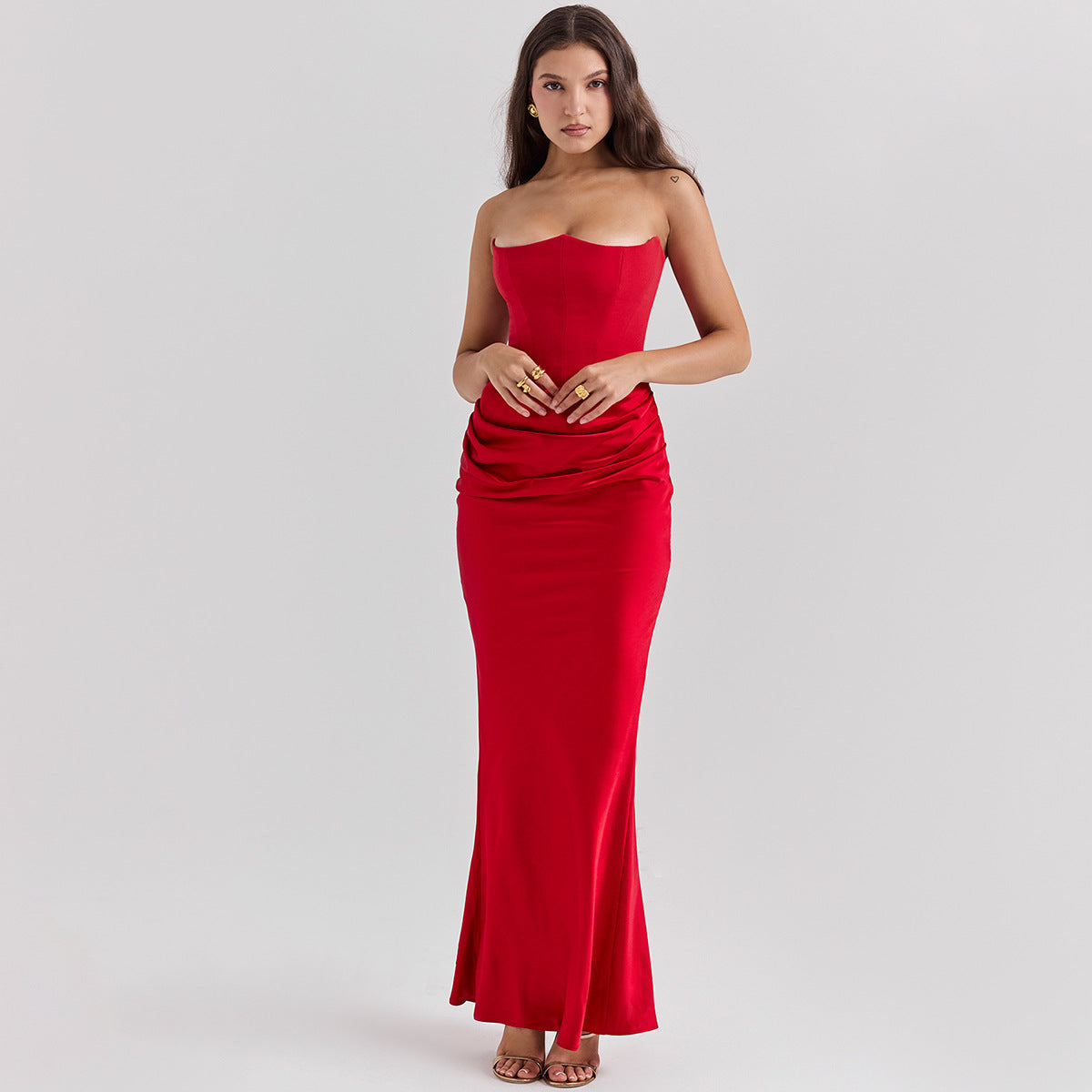 Slim Tube Top Long Sexy Fashion Bandeau Backless Party Evening Dresses