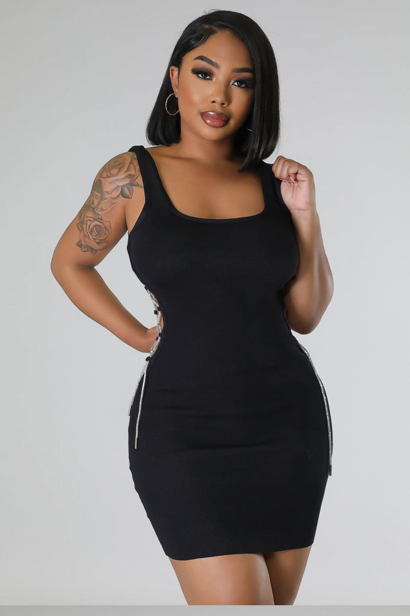 High Waist Cutout Side Sleeveless Dress