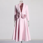 Romantic French Style Rose Pattern Two Piece Top And Skirt Set