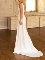 White Tube Top Dress With Flowing Tail Mid Waist