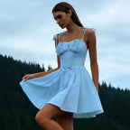 High-Waist Midi Dress With Long Straps