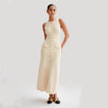 Women's Slim Fit Knitted Sleeveless Round Neck Maxi Dress
