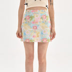 Fresh Floral High-Waist A-Line Skirt Short Length