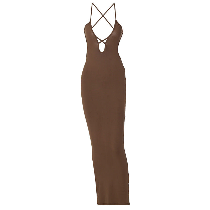 Boutique Sling Dress With Cutout Detailing