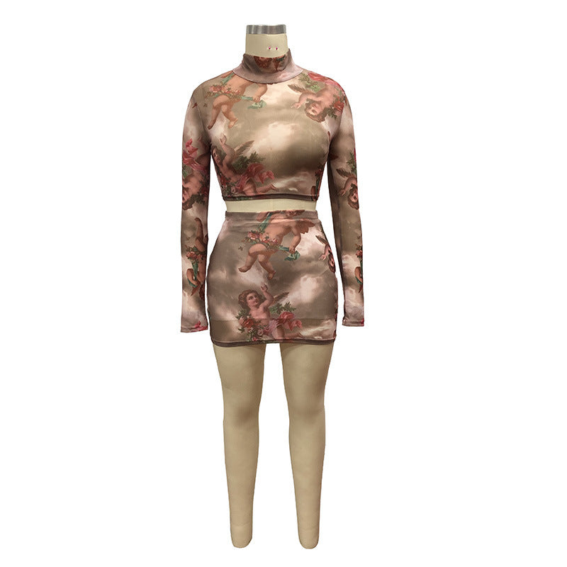Two Piece Print Set In Lightweight Polyester