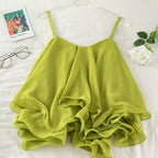 Chiffon Ruffled Loose Top For Women Sweet Lightweight Style With Lotus Leaf Detail