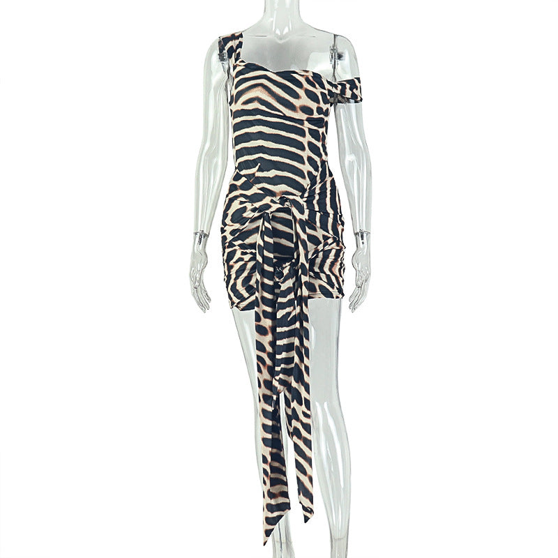 Leopard Print Bodycon Maxi Dress With Slim Fit Street Style