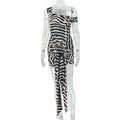 Leopard Print Bodycon Maxi Dress With Slim Fit Street Style