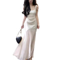 Beige Fishtail Sling Dress