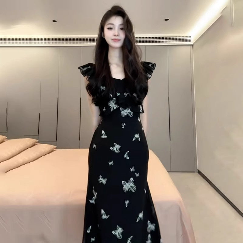 Black Dress With Mid Waist