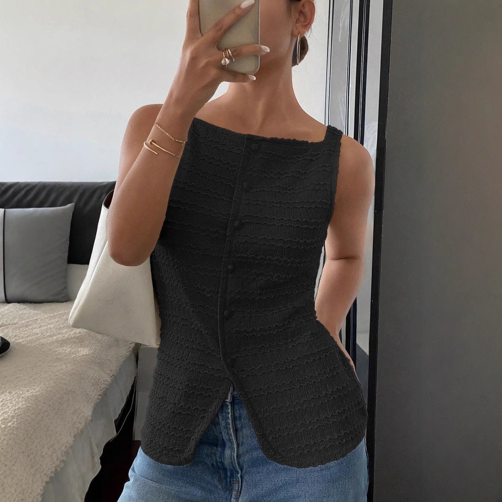 Chic Sleeveless Vest Top For Women With Classic Style