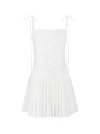 V Neck Suspender Dress With Short Skirt