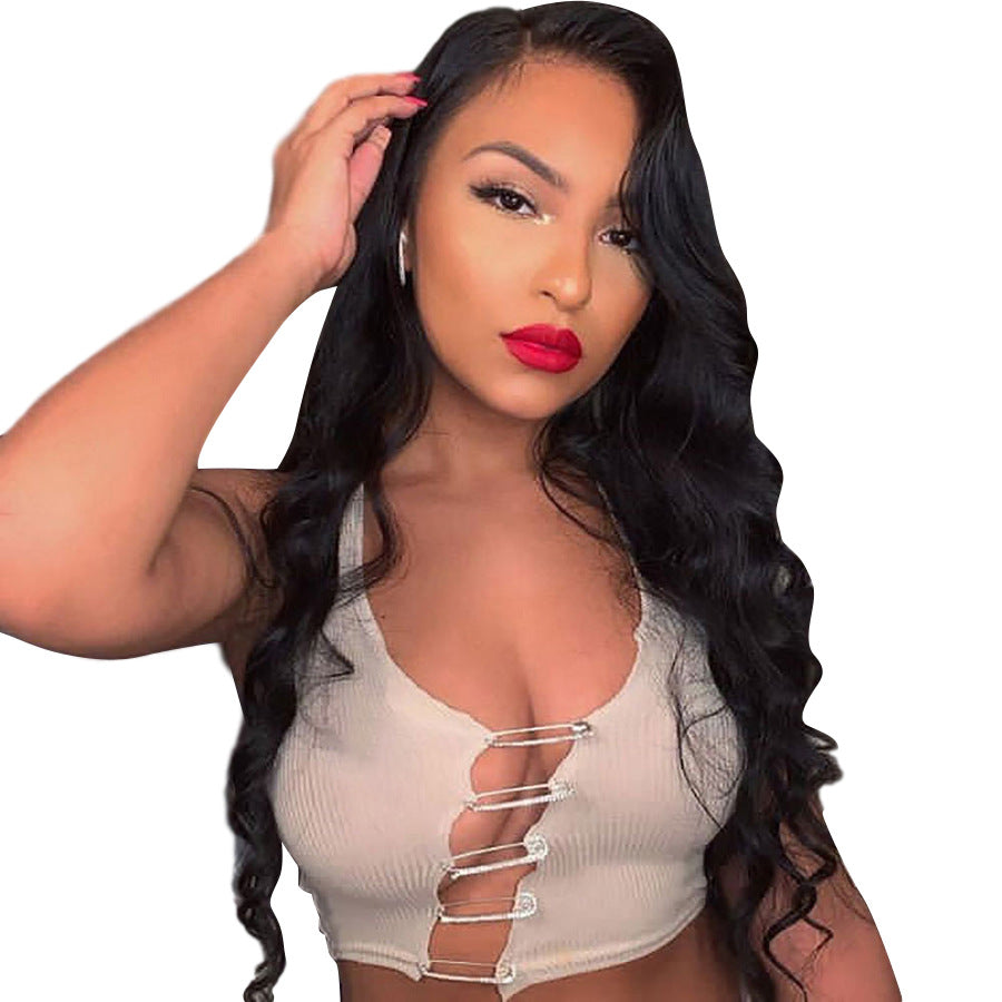 Chic Irregular Hollow Halter Vest Slim Crop Top