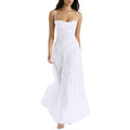 Suspender Lace Long Dress With Strapless Collar