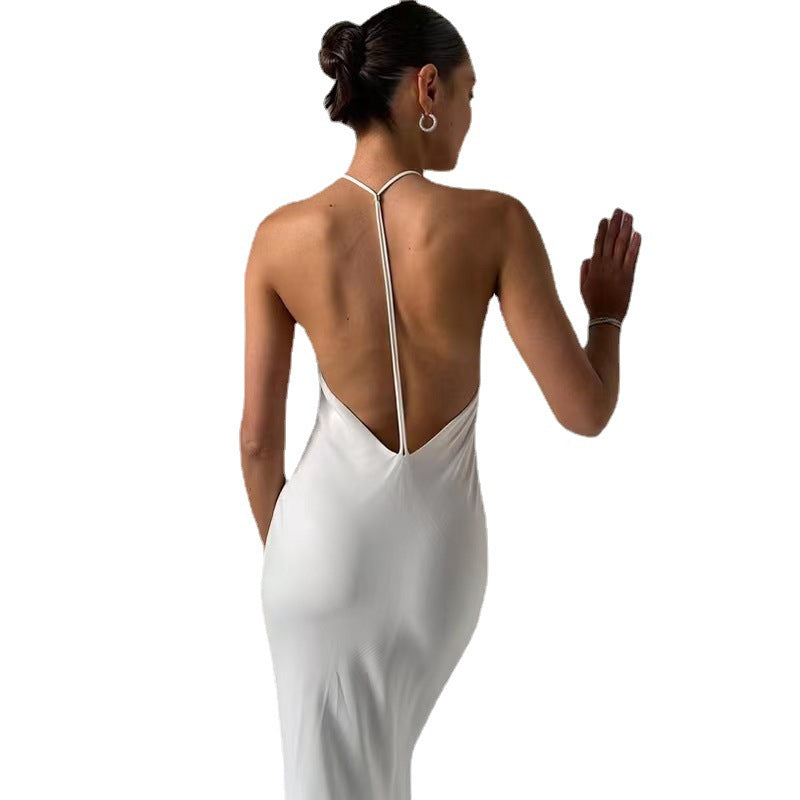 White Dress With Elegant Neckline