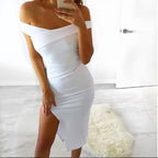Tube Top Slit Midi Dress