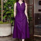 Stylish And Elegant Printed Dress With A-Line