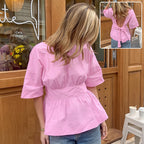 Backless Bat Sleeve Top With Back Tied Design