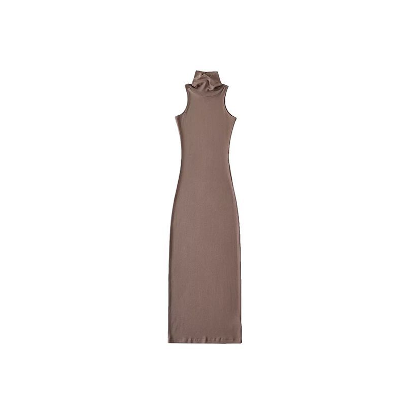 Skinny Sleeveless Dress With PVC Fabric Lightweight And Flattering