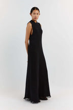 Tassel Sleeveless Maxi Dress In Cotton