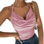 Chic V Neck Cowl Halter Camisole