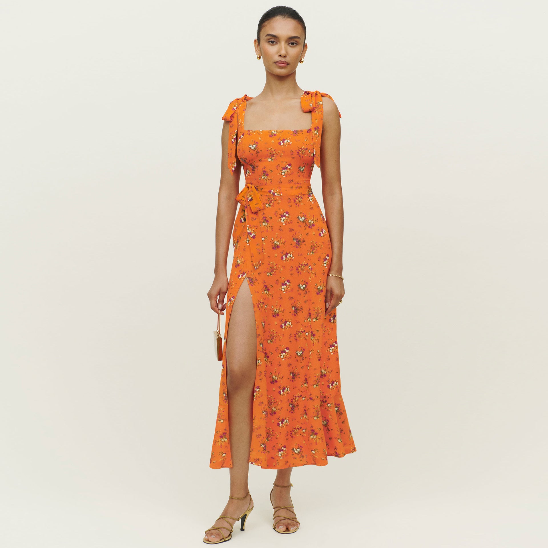 Halter Straps Bustier Floral Dresses