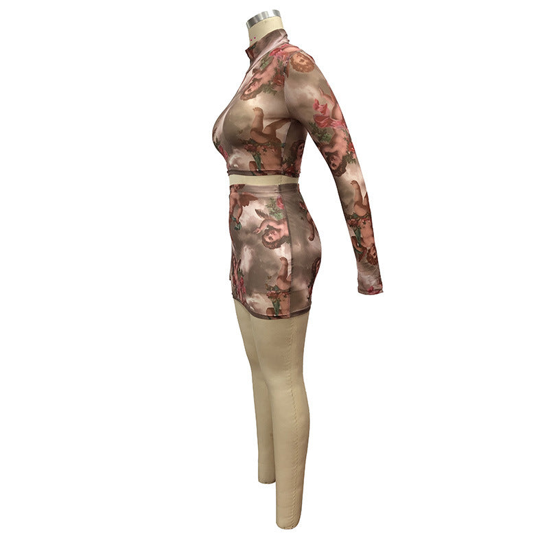 Two Piece Print Set In Lightweight Polyester