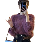 Cozy Tassel Twist Knit Pullover Sweater With Long Sleeve
