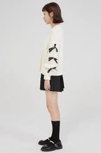 Cozy Bowknot Knitted Cardigan With Vneck