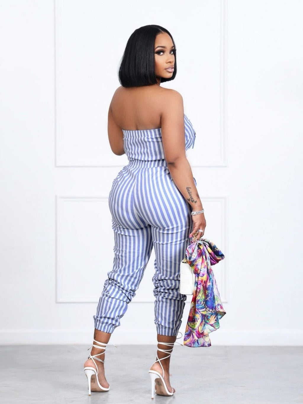Striped Tube Top Jumpsuit