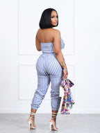 Striped Tube Top Jumpsuit