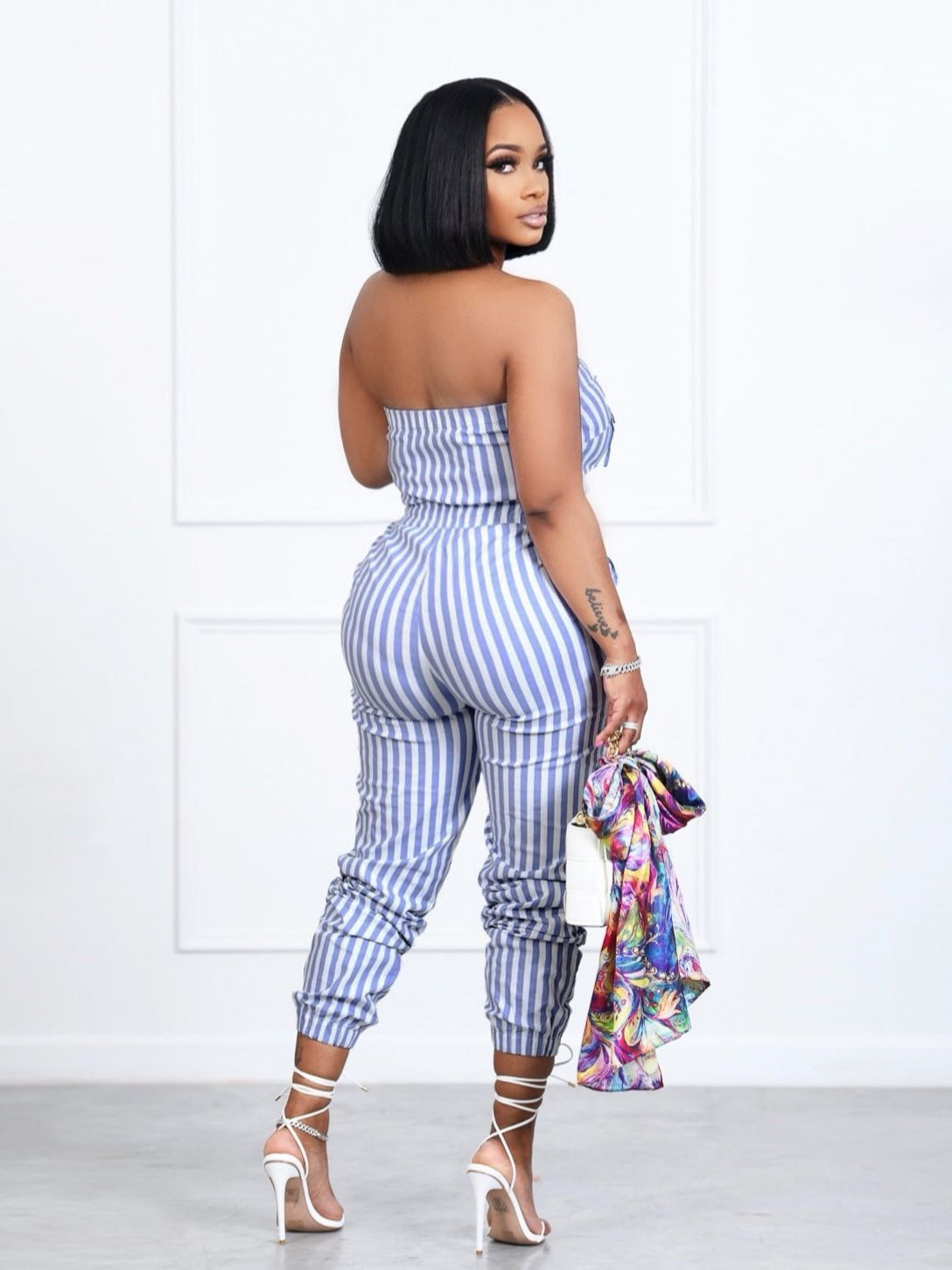 Striped Tube Top Jumpsuit
