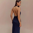 Bodycon Halter Sexy Backless Slim Fit Waist Maxi Dresses