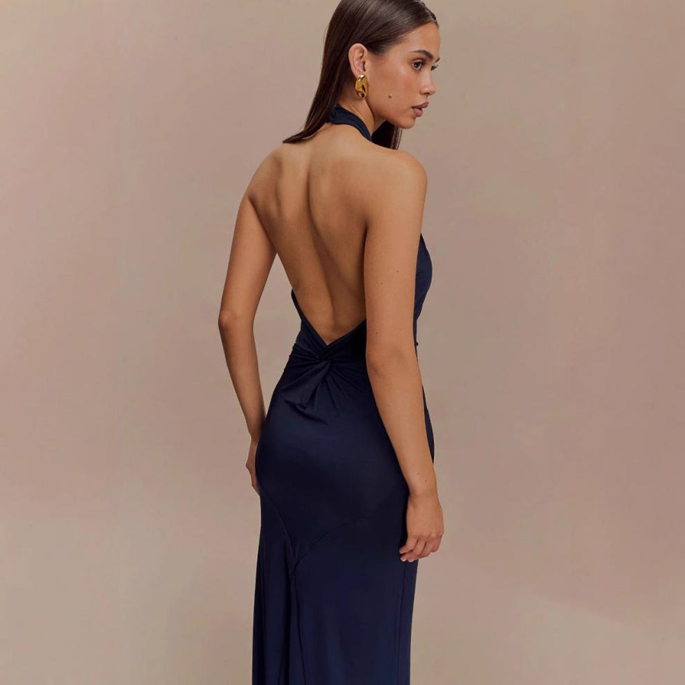 Bodycon Halter Sexy Backless Slim Fit Waist Maxi Dresses