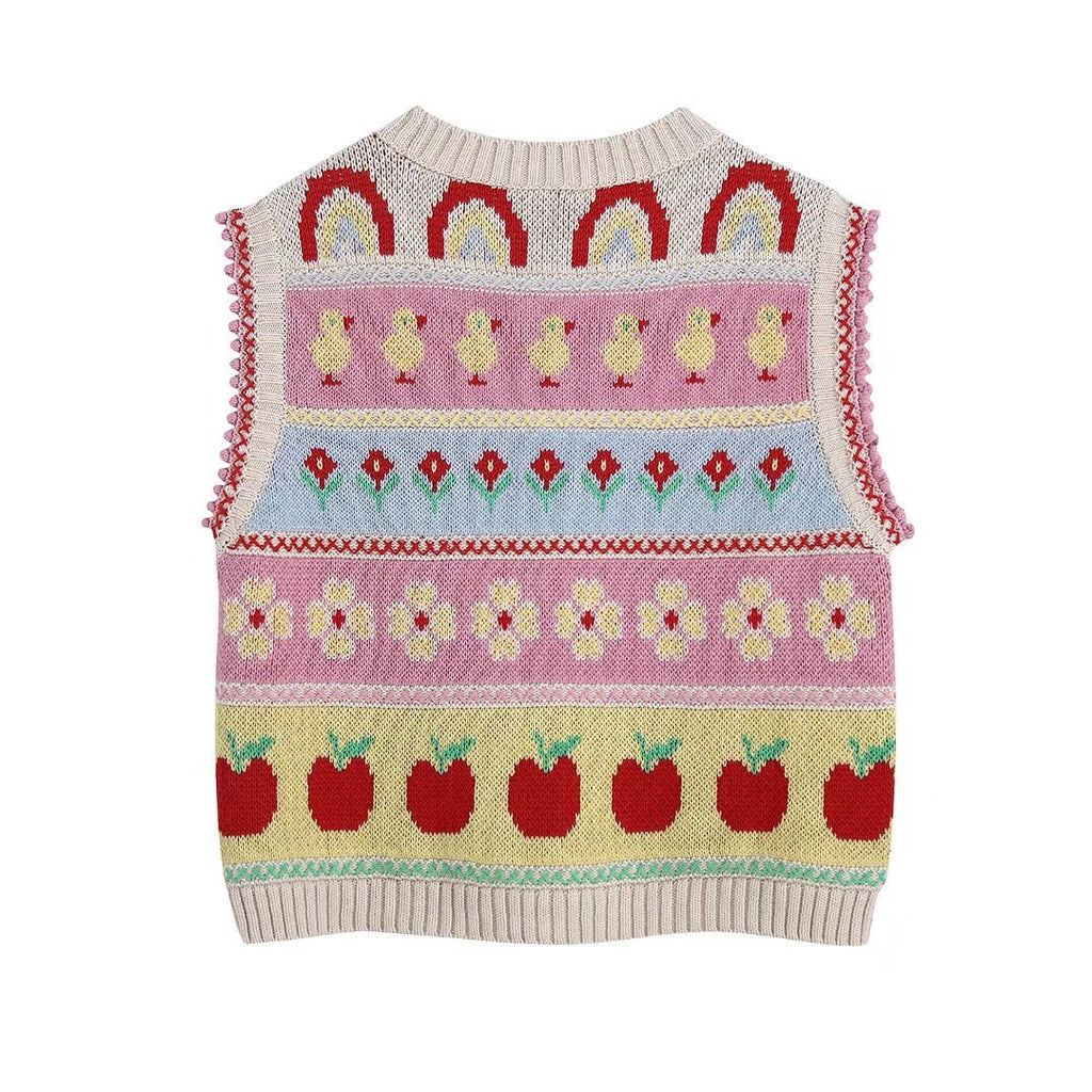 Jacquard Tank Top With Round Neck