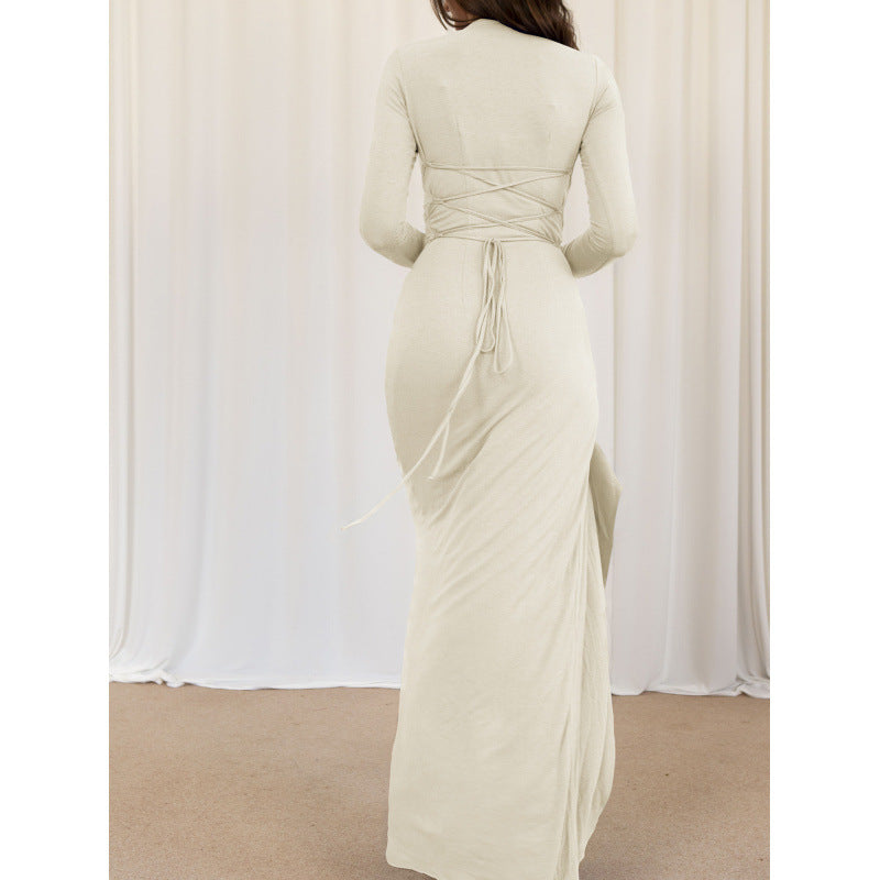 Chic High Waist Long Sleeve Dress for Women