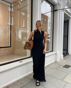 Tassel Sleeveless Maxi Dress In Cotton
