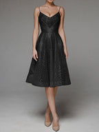 Embroidered Sling Dress Sleeveless