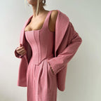 Crisp Fishbone Suit For Women Street Hipster Woven Cotton
