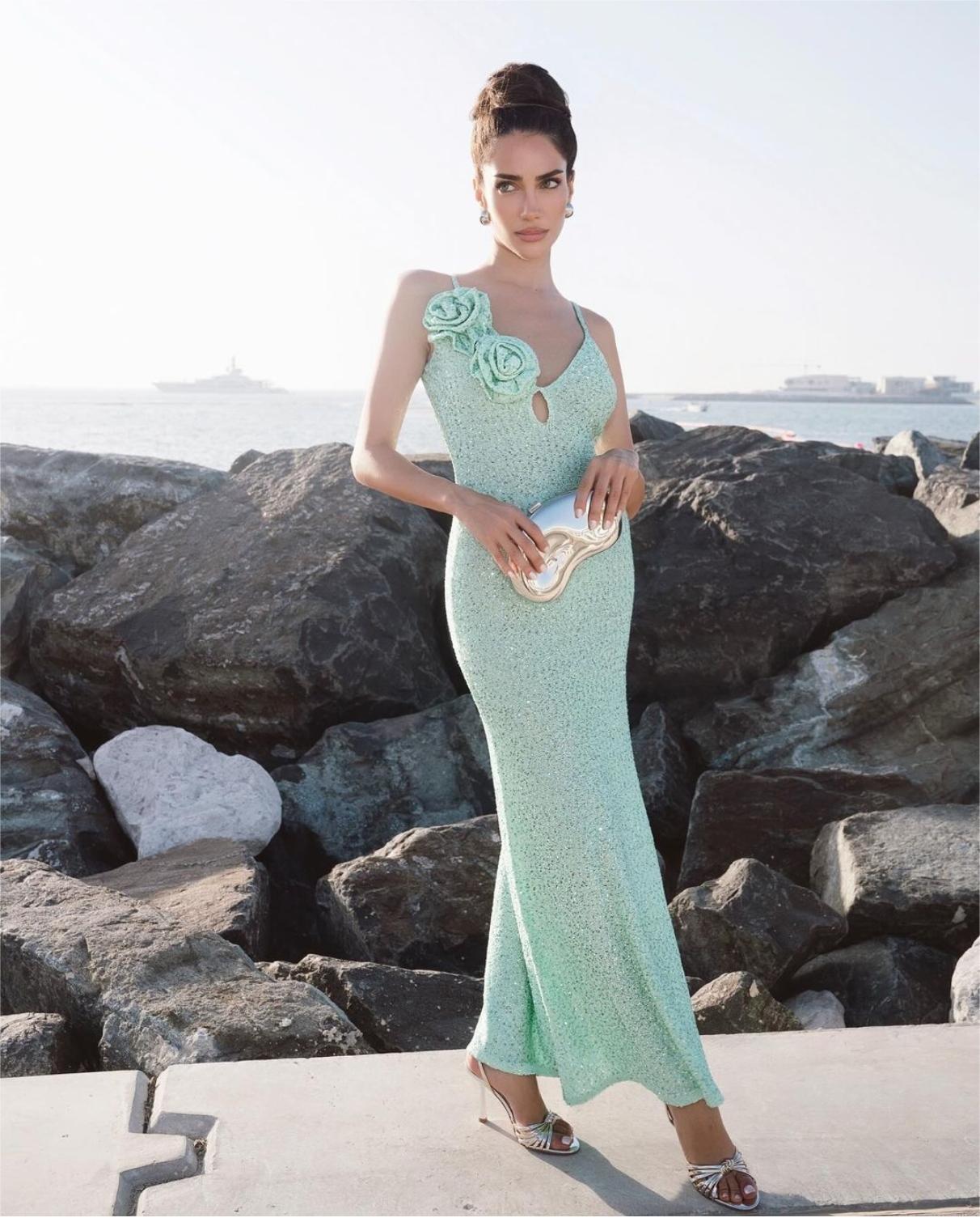 Mint Green Sequin Sling Dress