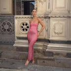 Elegant Banquet Evening Gown With Tube Top And Sleek Tight Skirt In Solid Colors