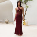 Halter Backless Tulle Dress