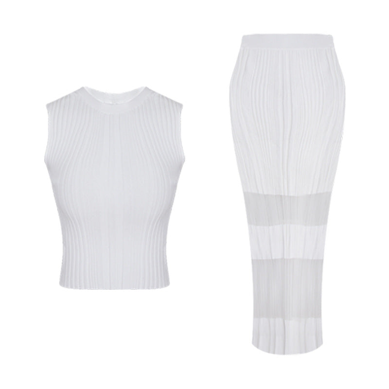 Knit Top And Skirt Set