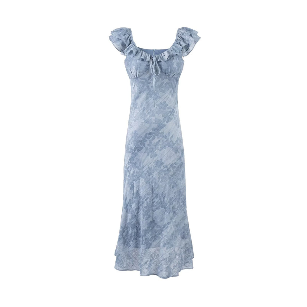Jacquard Dress With High Waist A-Line